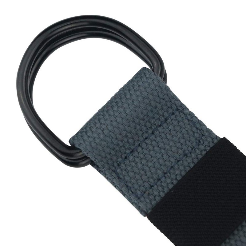 macoking Web Fabric Canvas Belt for Men Women with Double D Ring Buckle, Dark Grey, 51in long for waist 40"-43" - Image 4